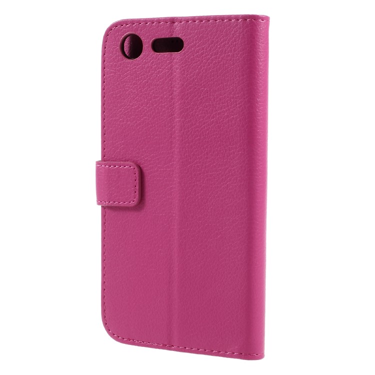 Lychee Skin Leather Wallet Stand Case for Sony Xperia XZ Premium - Rose-2