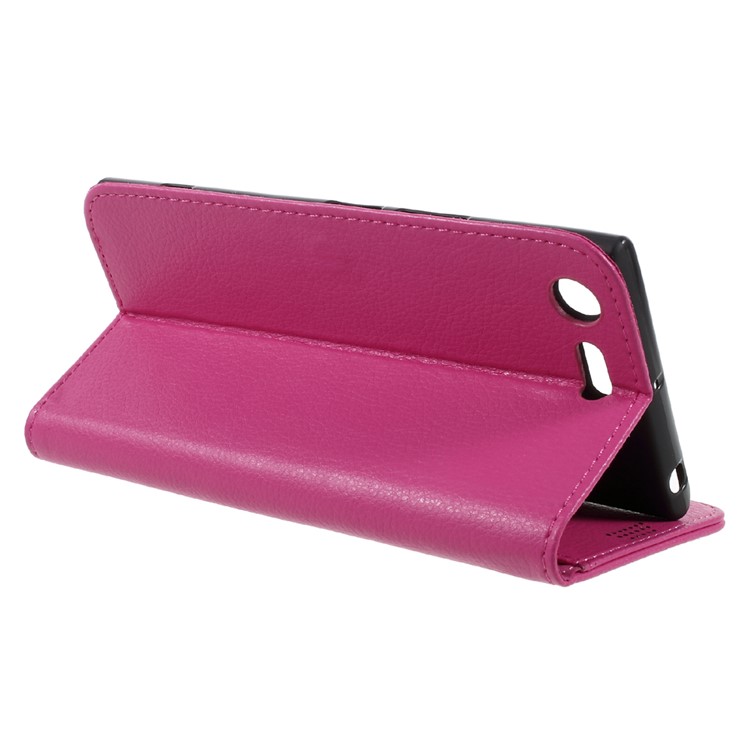 Lychee Skin Leather Wallet Stand Case for Sony Xperia XZ Premium - Rose-4