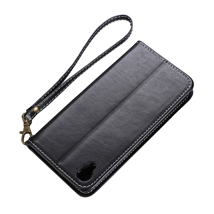 Auto-absorbed Imprint Butterfly Flower Leather Card Slots Case for Sony Xperia XA1 - Black-8