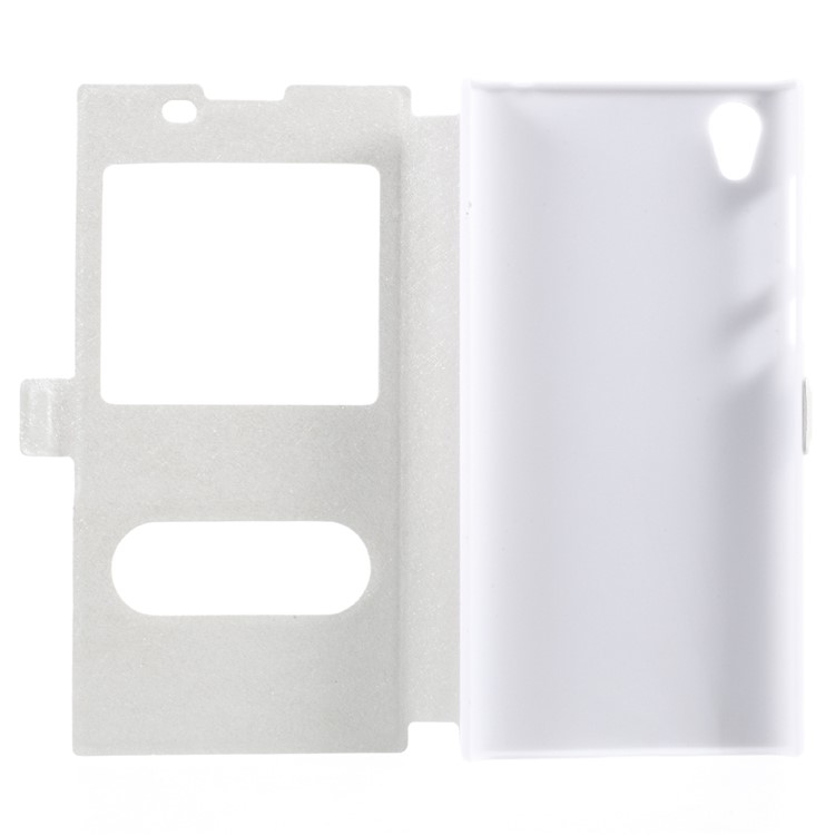 For Sony Xperia L1 Silk Texture Dual Window Stand Leather Phone Cover - White-5