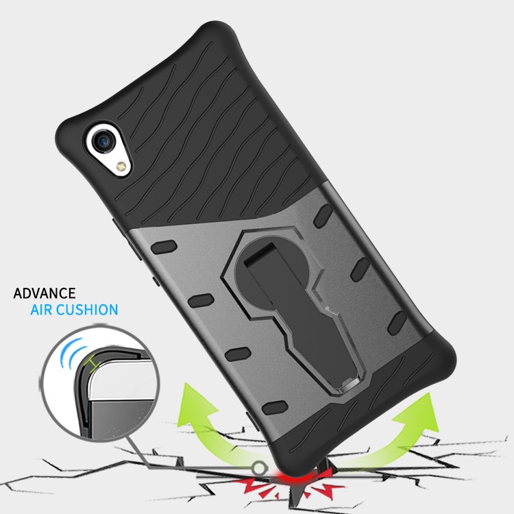 Soft TPU + Plastic Detachable Case with 360-degree Rotary Kickstand for Sony Xperia XA1 - Grey-11