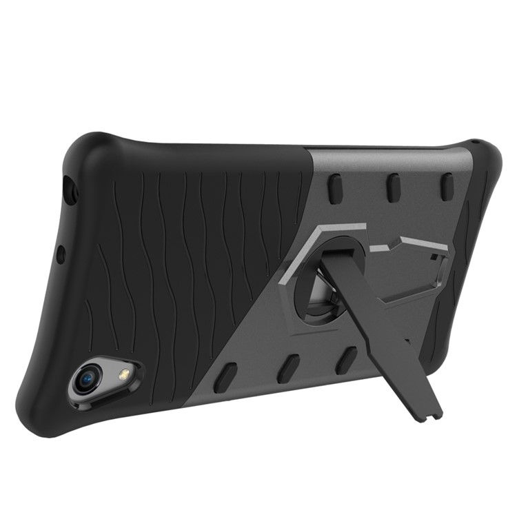 Soft TPU + Plastic Detachable Case with 360-degree Rotary Kickstand for Sony Xperia XA1 - Grey-4