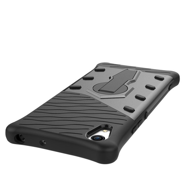 Soft TPU + Plastic Detachable Case with 360-degree Rotary Kickstand for Sony Xperia XA1 - Grey-5