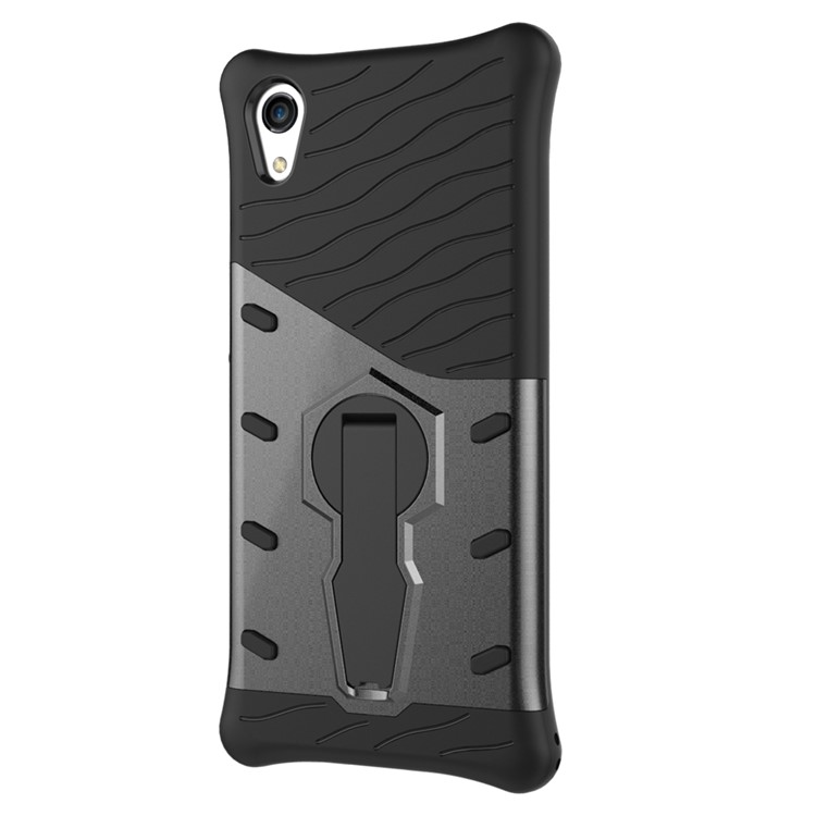 Soft TPU + Plastic Detachable Case with 360-degree Rotary Kickstand for Sony Xperia XA1 - Grey-7