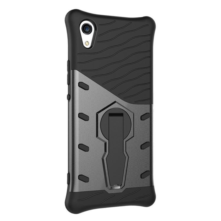 Soft TPU + Plastic Detachable Case with 360-degree Rotary Kickstand for Sony Xperia XA1 - Grey-8