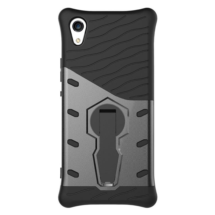 Soft TPU + Plastic Detachable Case with 360-degree Rotary Kickstand for Sony Xperia XA1 - Grey-9