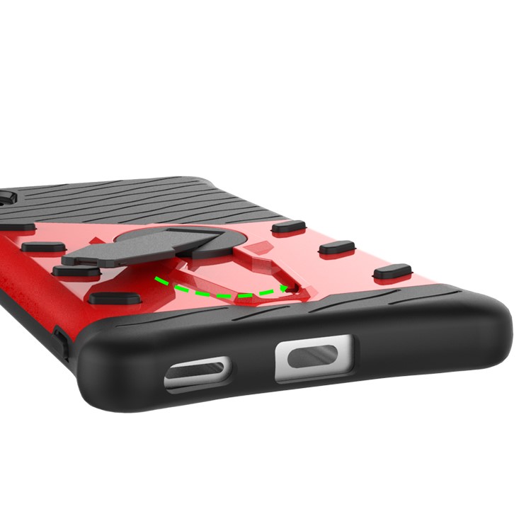Soft TPU + Plastic Detachable Mobile Phone Case with 360-degree Rotary Kickstand for Sony Xperia XA1 - Red-11