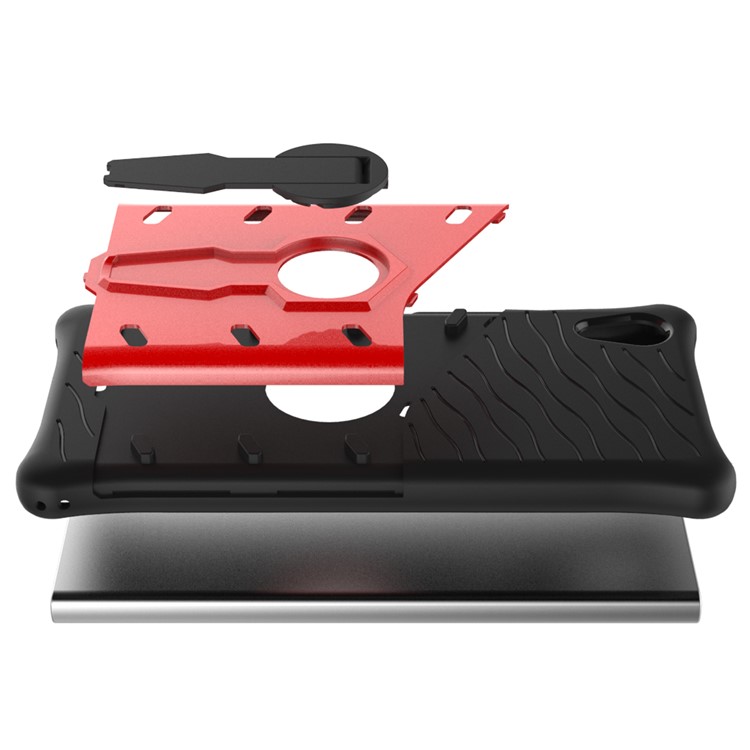 Soft TPU + Plastic Detachable Mobile Phone Case with 360-degree Rotary Kickstand for Sony Xperia XA1 - Red-2