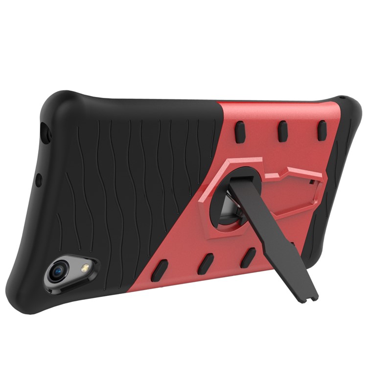 Soft TPU + Plastic Detachable Mobile Phone Case with 360-degree Rotary Kickstand for Sony Xperia XA1 - Red-4