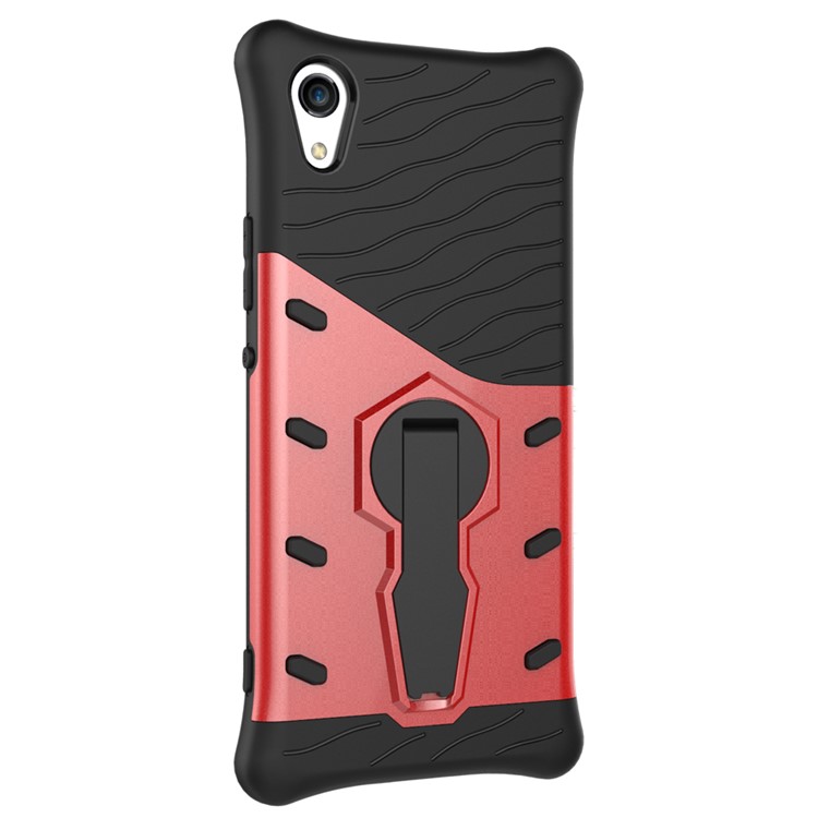 Soft TPU + Plastic Detachable Mobile Phone Case with 360-degree Rotary Kickstand for Sony Xperia XA1 - Red-8