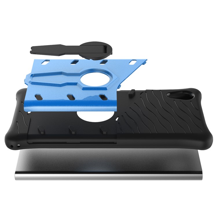 Soft TPU + Plastic Detachable Cell Phone Cover with 360-degree Rotary Kickstand for Sony Xperia XA1 - Blue-2