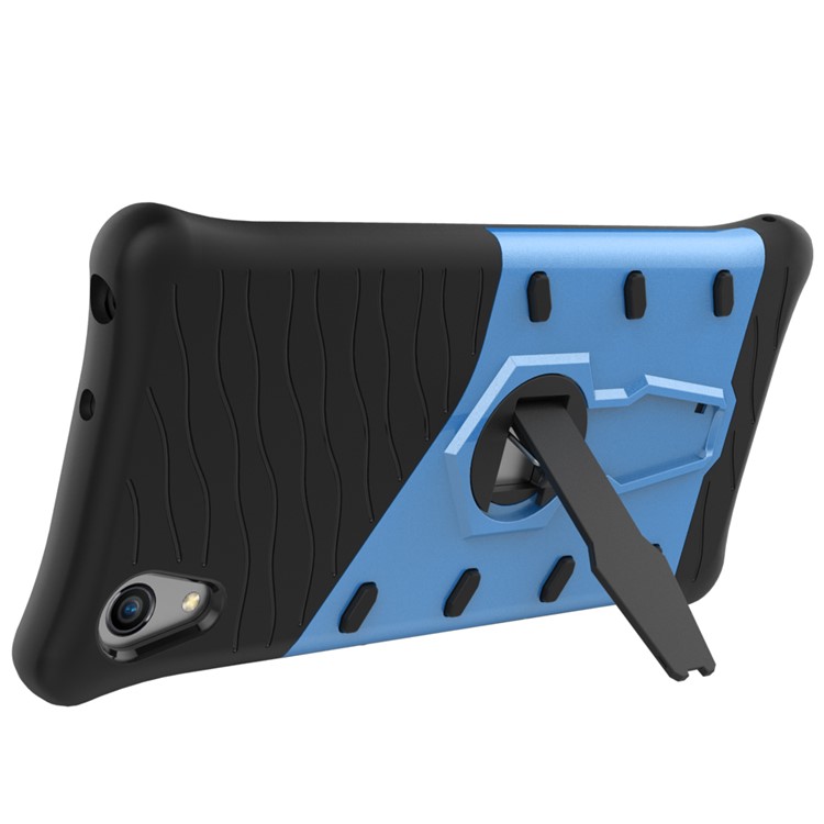Soft TPU + Plastic Detachable Cell Phone Cover with 360-degree Rotary Kickstand for Sony Xperia XA1 - Blue-4