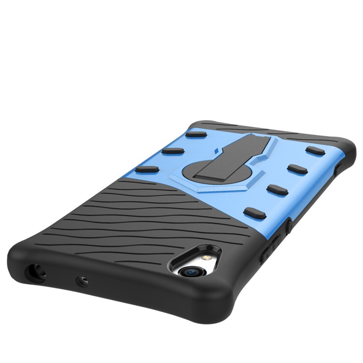 Soft TPU + Plastic Detachable Cell Phone Cover with 360-degree Rotary Kickstand for Sony Xperia XA1 - Blue-5