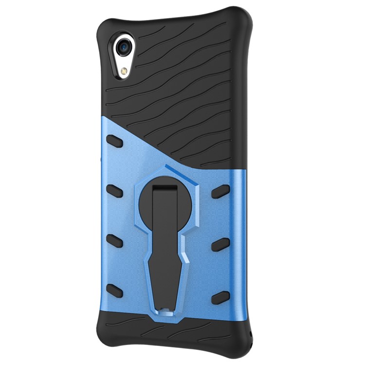 Soft TPU + Plastic Detachable Cell Phone Cover with 360-degree Rotary Kickstand for Sony Xperia XA1 - Blue-6