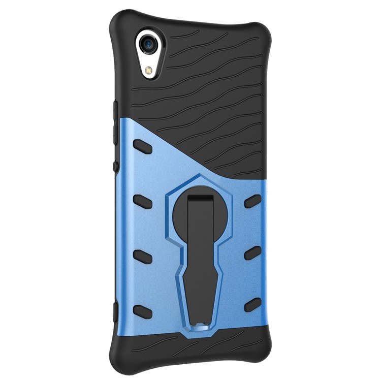 Soft TPU + Plastic Detachable Cell Phone Cover with 360-degree Rotary Kickstand for Sony Xperia XA1 - Blue-8