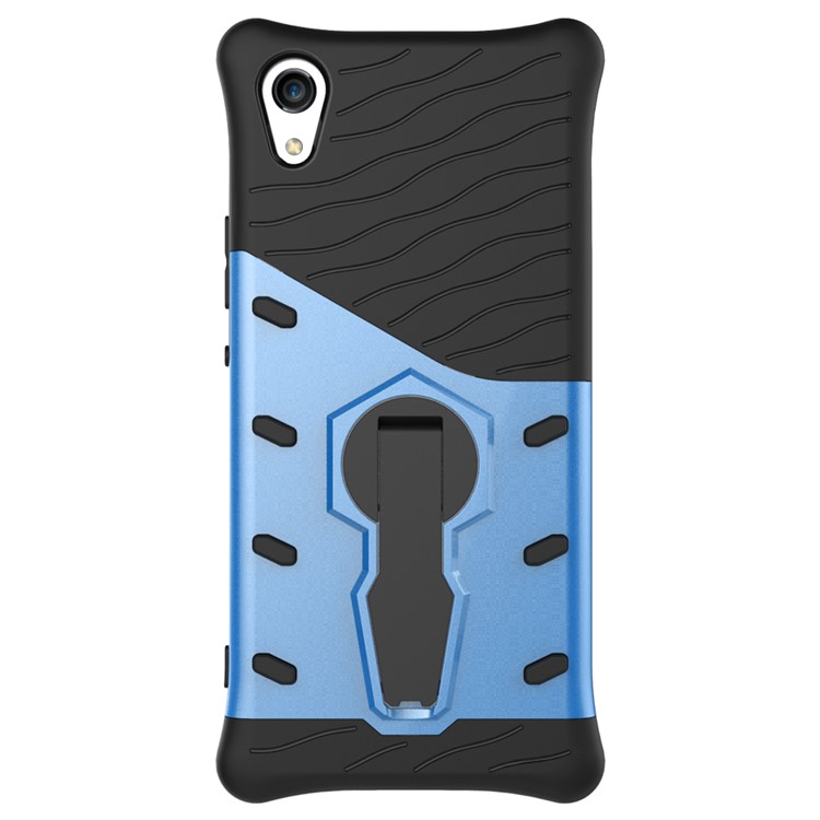 Soft TPU + Plastic Detachable Cell Phone Cover with 360-degree Rotary Kickstand for Sony Xperia XA1 - Blue-9