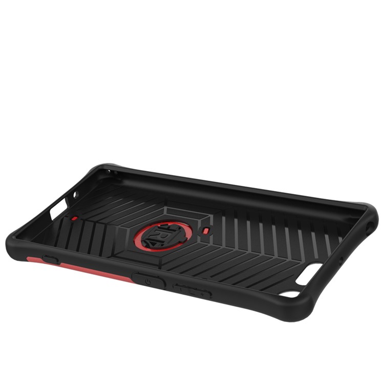 Soft TPU + Plastic Detachable Mobile Phone Case with 360-degree Rotary Kickstand for Sony Xperia XZ Premium - Red-5