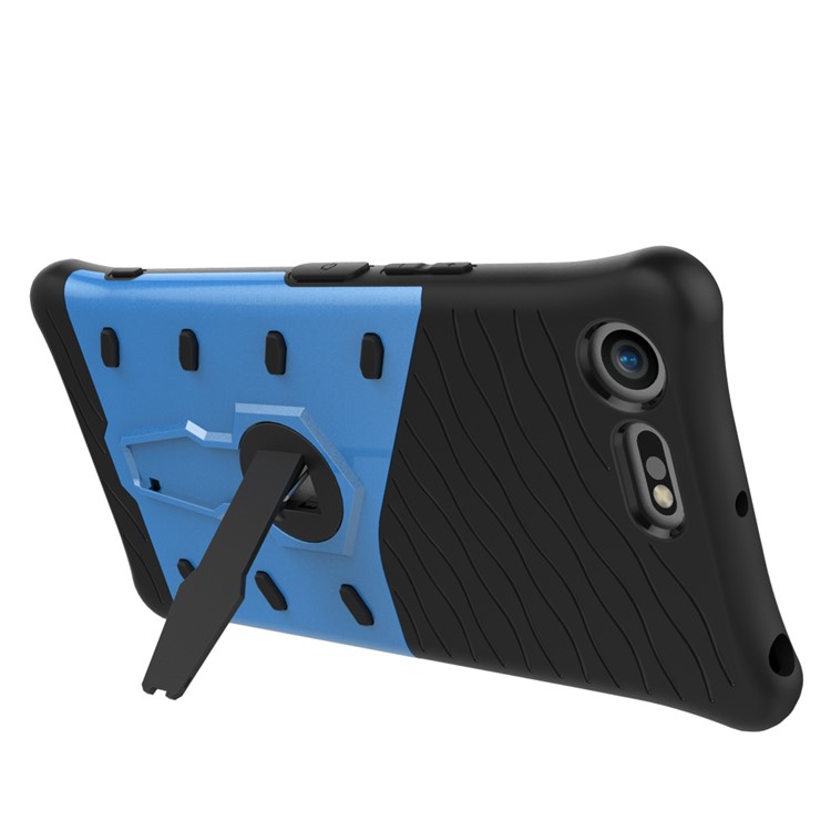 Soft TPU + Plastic Detachable Protective Phone Casing with 360-degree Rotary Kickstand for Sony Xperia XZ Premium - Blue-4