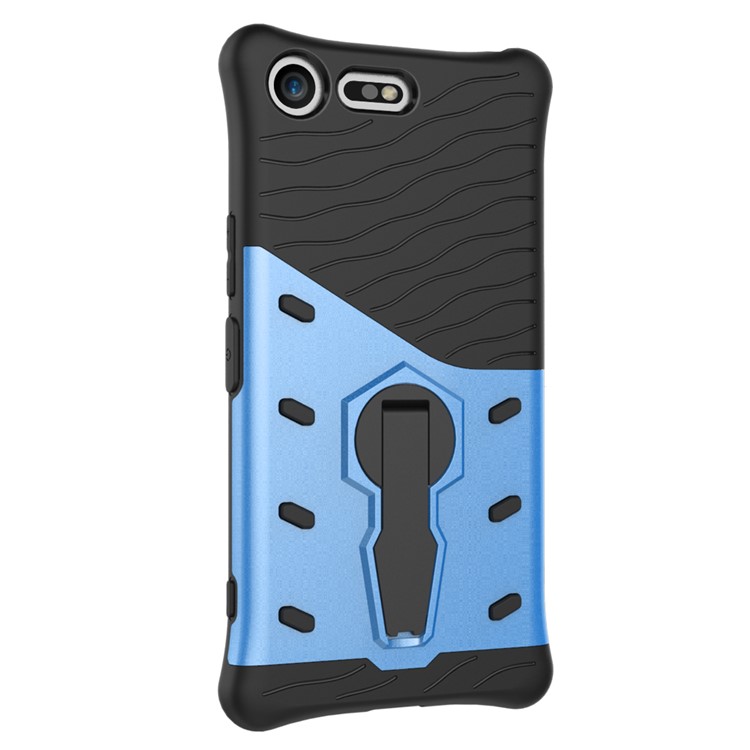 Soft TPU + Plastic Detachable Protective Phone Casing with 360-degree Rotary Kickstand for Sony Xperia XZ Premium - Blue-8