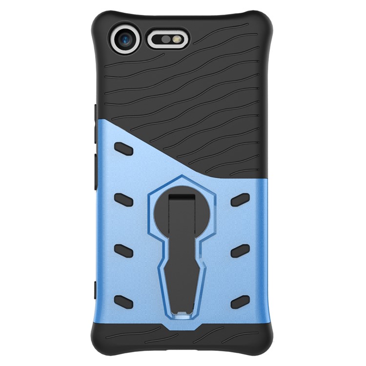 Soft TPU + Plastic Detachable Protective Phone Casing with 360-degree Rotary Kickstand for Sony Xperia XZ Premium - Blue-9