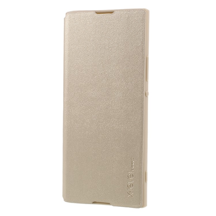 X-LEVELPU Leather Flip Stand Mobile Phone Case for Sony Xperia XA1 - Gold-1