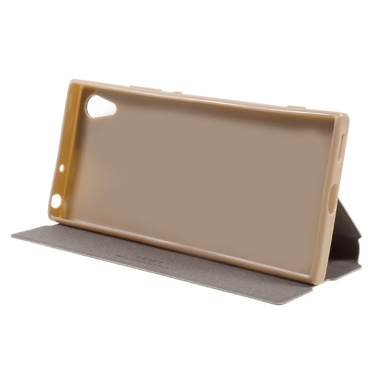X-LEVELPU Leather Flip Stand Mobile Phone Case for Sony Xperia XA1 - Gold-3