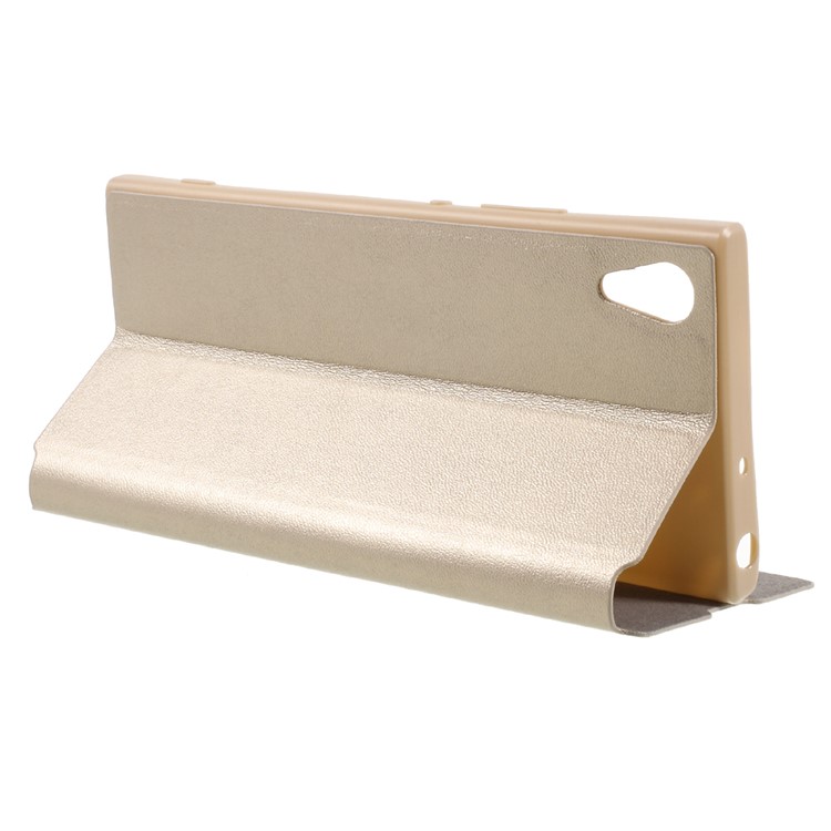 X-LEVELPU Leather Flip Stand Mobile Phone Case for Sony Xperia XA1 - Gold-4