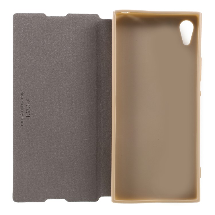 X-LEVELPU Leather Flip Stand Mobile Phone Case for Sony Xperia XA1 - Gold-5