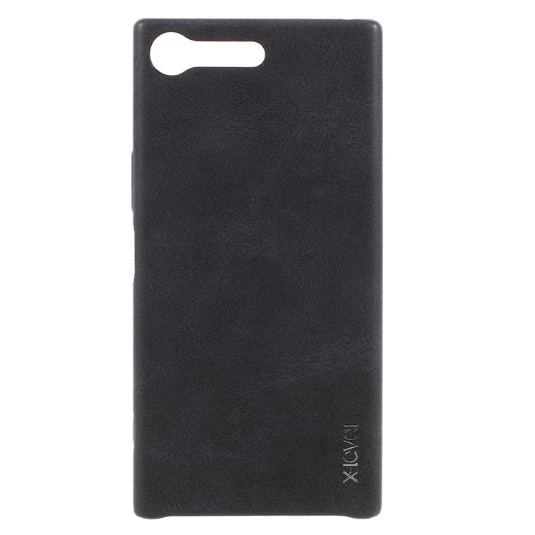 X-LEVEL Vintage Series Leather Coated PC Phone Case for Sony Xperia XZ Premium - Black-1