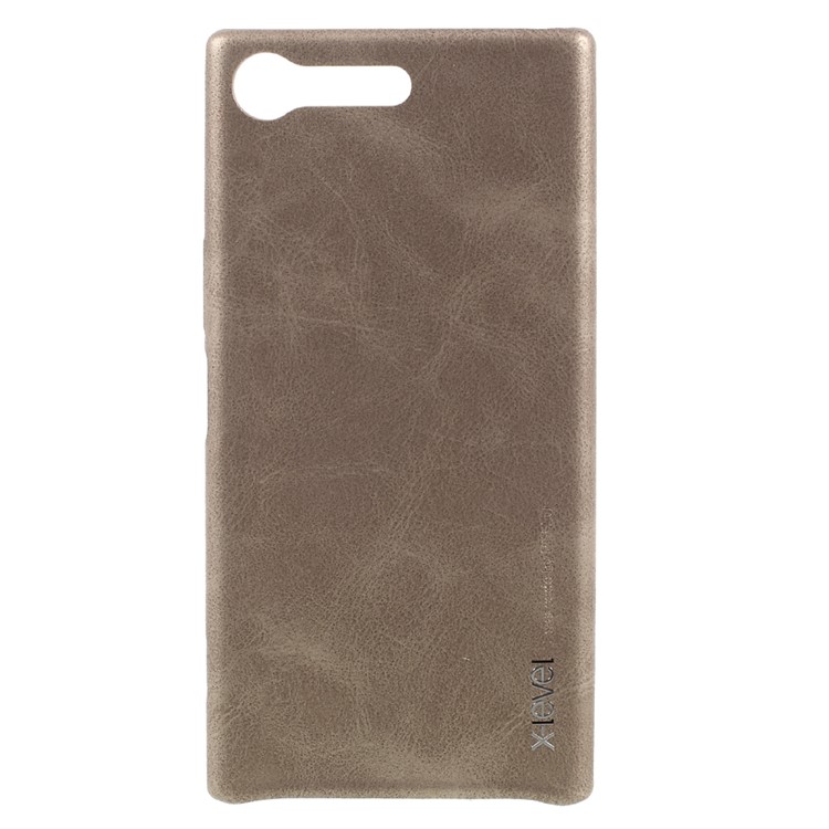 X-LEVEL Vintage Series PU Leather Coated PC Cell Phone Case for Sony Xperia XZ Premium - Gold-1