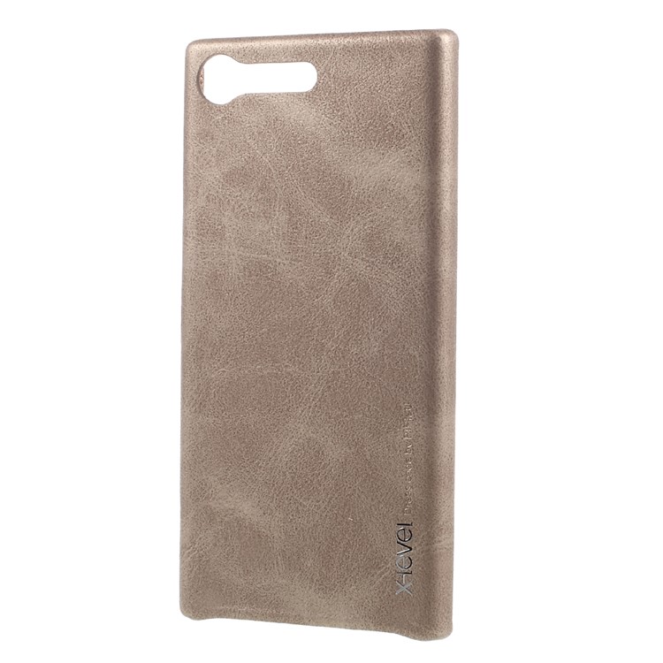 X-LEVEL Vintage Series PU Leather Coated PC Cell Phone Case for Sony Xperia XZ Premium - Gold-2