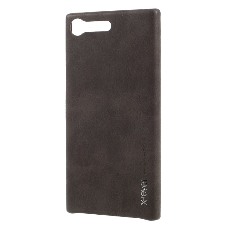 X-LEVEL Vintage Series Leather Coated PC Protection Mobile Cover for Sony Xperia XZ Premium - Coffee-2