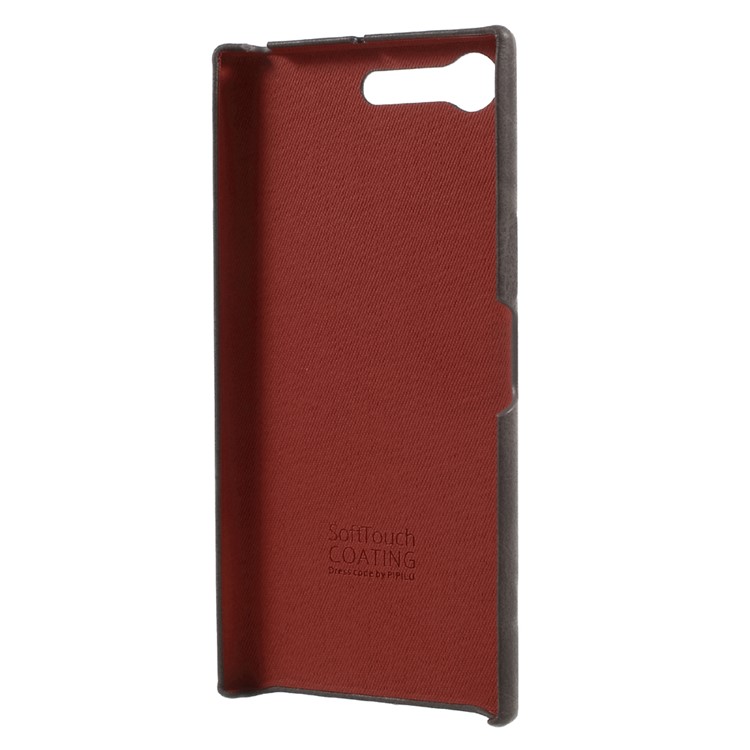 X-LEVEL Vintage Series Leather Coated PC Protection Mobile Cover for Sony Xperia XZ Premium - Coffee-3