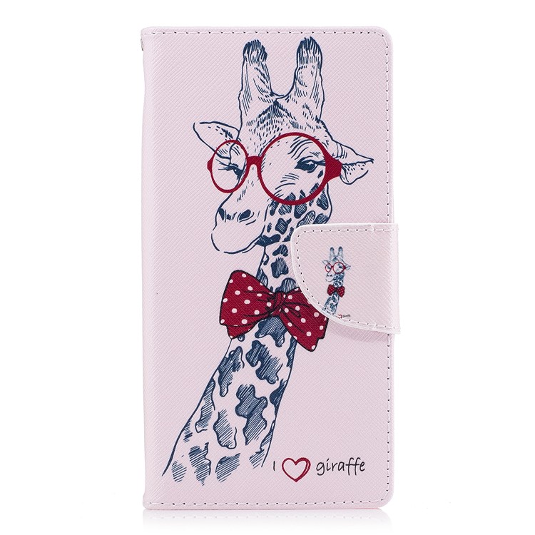 Pattern Printing Magnetic Leather Wallet Protective Phone Casing with Stand for Sony Xperia L1 - Giraffe-2