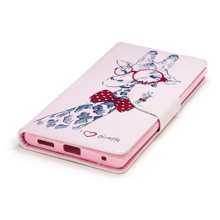 Pattern Printing Magnetic Leather Wallet Protective Phone Casing with Stand for Sony Xperia L1 - Giraffe-6