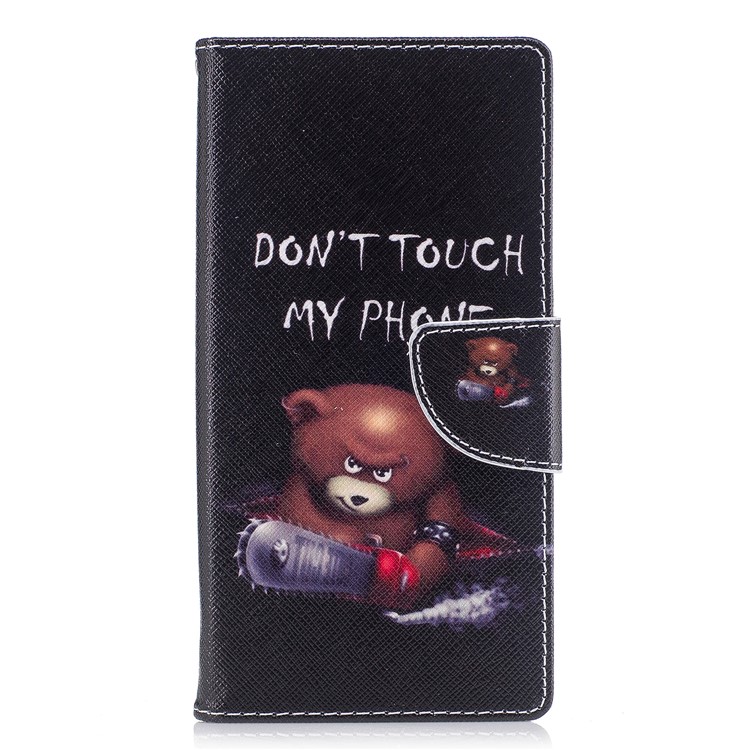 Pattern Printing PU Leather Wallet Phone Shell with Stand for Sony Xperia L1 - Bear-2