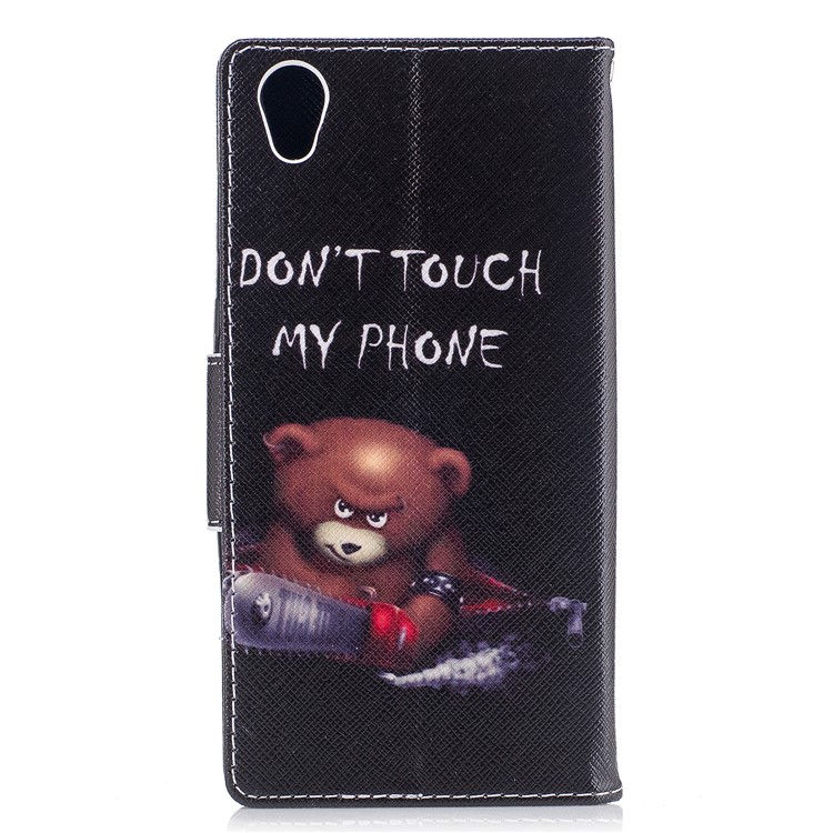 Pattern Printing PU Leather Wallet Phone Shell with Stand for Sony Xperia L1 - Bear-3