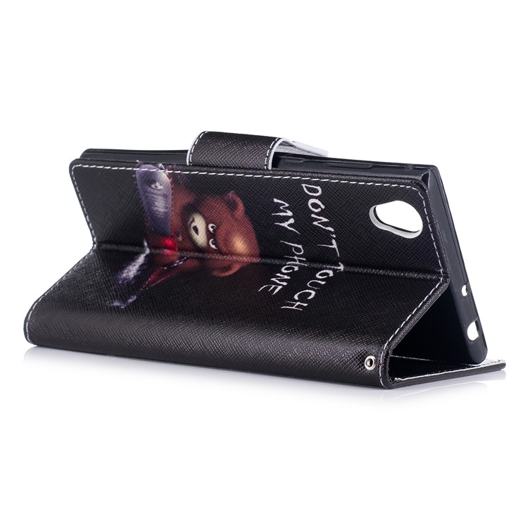 Pattern Printing PU Leather Wallet Phone Shell with Stand for Sony Xperia L1 - Bear-4