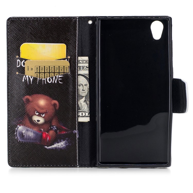 Pattern Printing PU Leather Wallet Phone Shell with Stand for Sony Xperia L1 - Bear-8