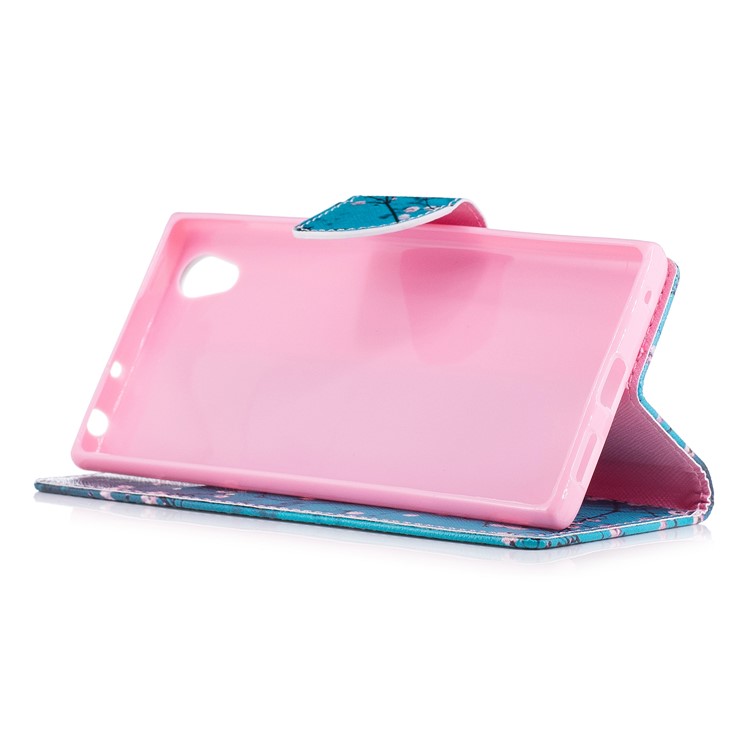 Impressão de padrões PU Leather Stand Wallet Phone Casing para Sony Xperia L1 - Wintersweet-5