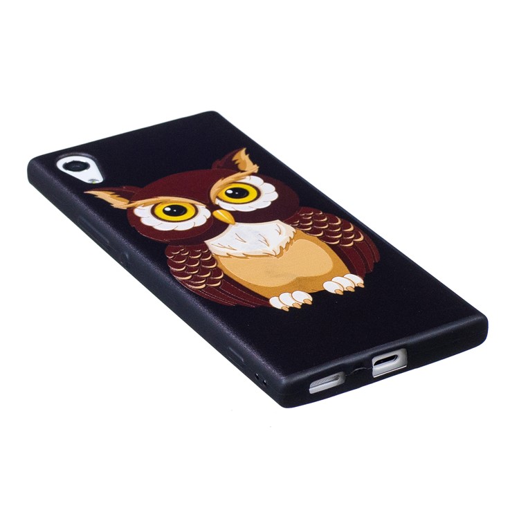 Embossed Pattern Matte TPU Soft Protection Cell Phone Cover for Sony Xperia XA1 - Owl-4