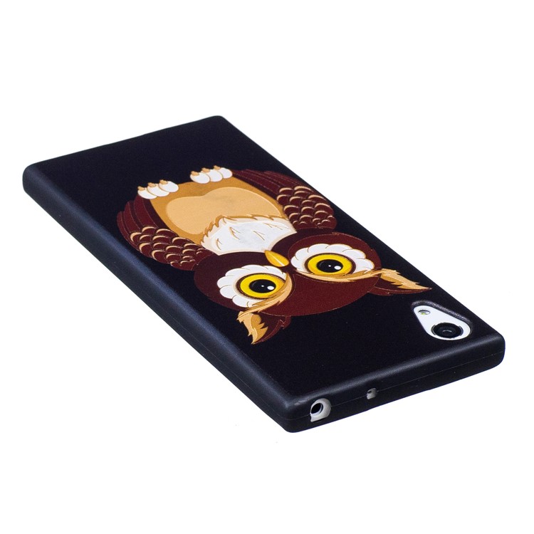 Embossed Pattern Matte TPU Soft Protection Cell Phone Cover for Sony Xperia XA1 - Owl-5