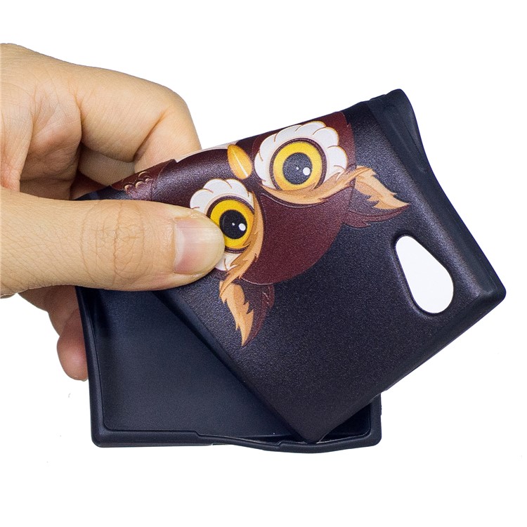 Embossed Pattern Matte TPU Soft Protection Cell Phone Cover for Sony Xperia XA1 - Owl-6