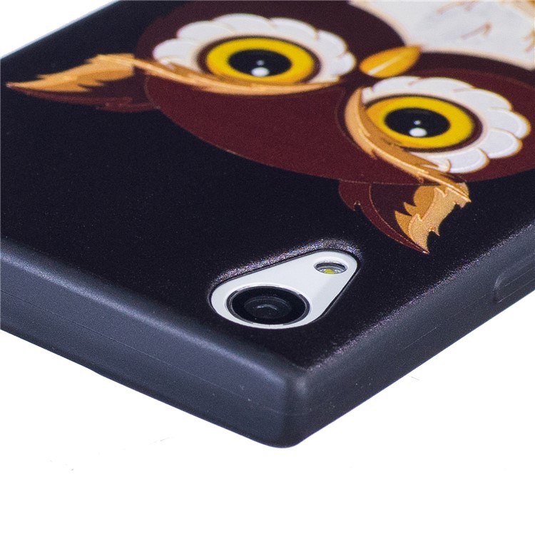 Embossed Pattern Matte TPU Soft Protection Cell Phone Cover for Sony Xperia XA1 - Owl-7