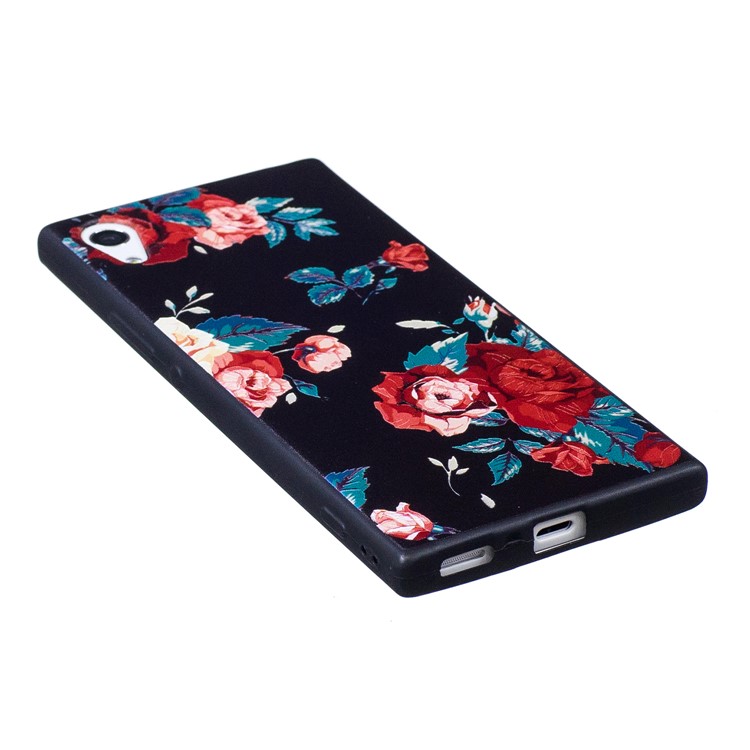 Embossment Pattern Matte TPU Mobile Casing for Sony Xperia XA1 - Roses-4