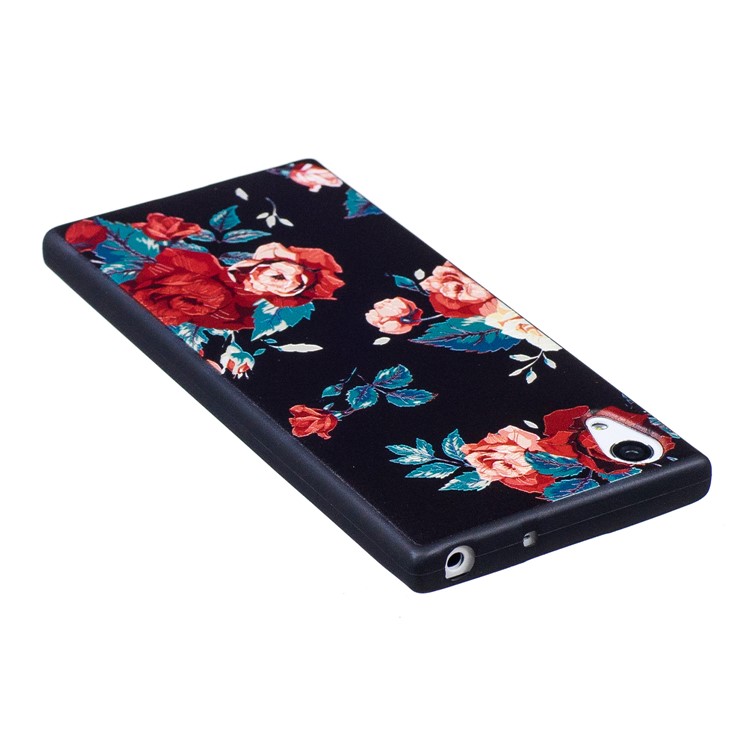 Embossment Pattern Matte TPU Mobile Casing for Sony Xperia XA1 - Roses-5