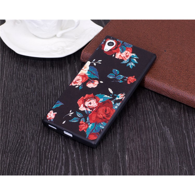 Embossment Pattern Matte TPU Mobile Casing for Sony Xperia XA1 - Roses-8