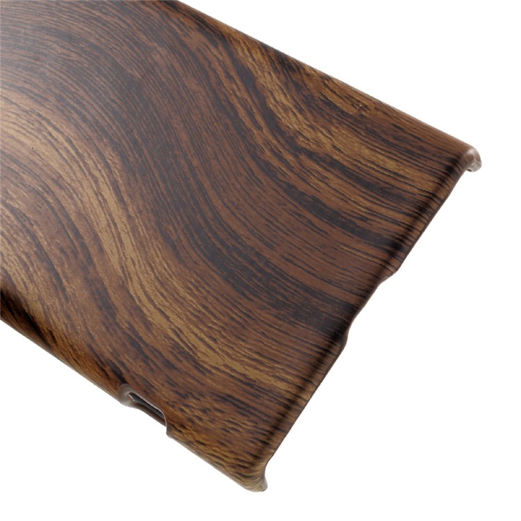 For Sony Xperia XZ Premium Wood Texture Leather Coated PC Hard Case-5