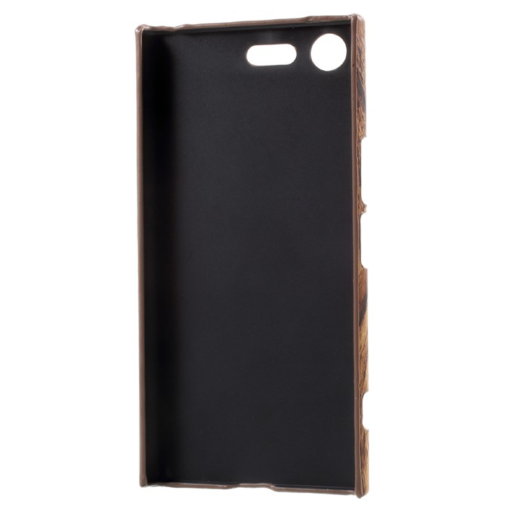 For Sony Xperia XZ Premium Wood Texture Leather Coated PC Hard Case-6