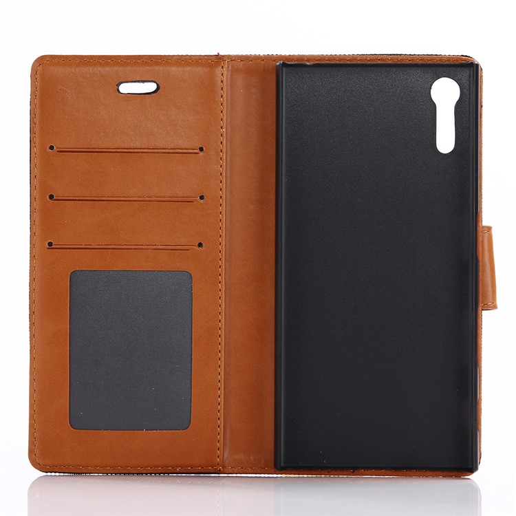 Jeans Cloth Wallet Leather Phone Protective Cover for Sony Xperia XZs / XZ - Black-3